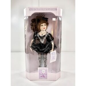 Vintage Collectible Memories Porcelain Ballerina Doll Monique Gothic Black 16"